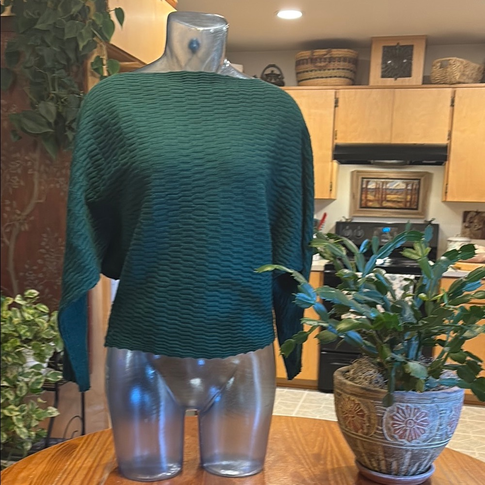 Kerisma Green Shrug with Textured Knit and Relaxed Fit